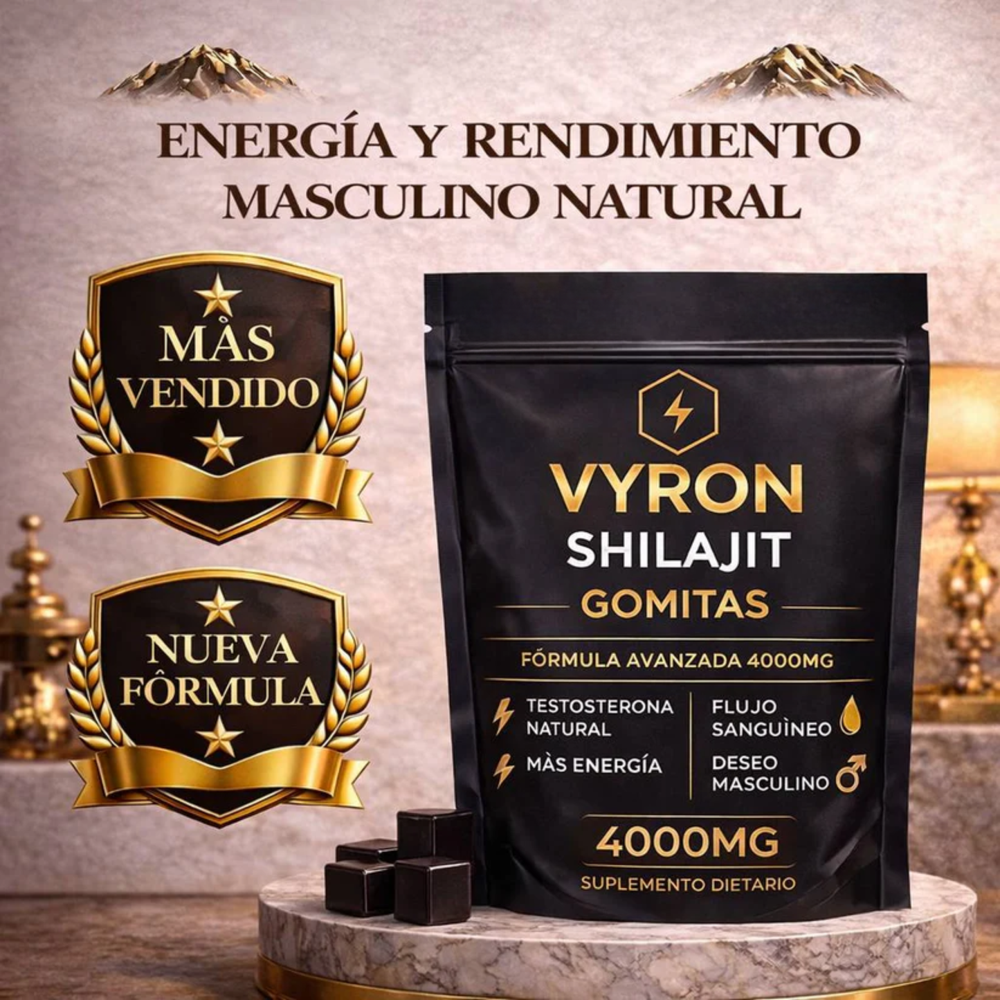 VYRON Shilajit 4000mg en Gomitas- Mas Energía y Deseo maculino